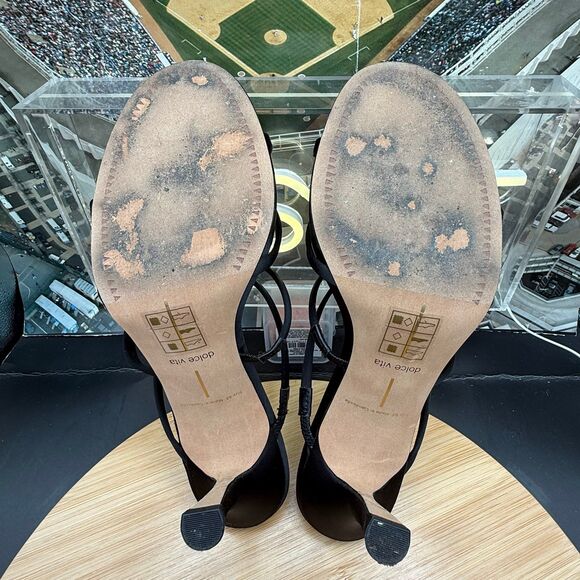 Dolce Vita Linzy Sandal Onyx Satin Womens Sz 9.5 - Picture 6 of 9